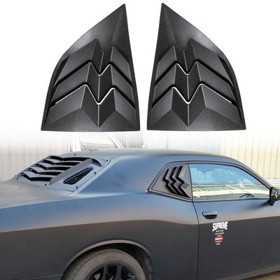 Dodge Challenger Side Window Scoop Louvers 2008-2024, ABS Visor Cover, Matte Bla