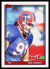 Jeff Wright, 1991 Topps, #56, Buffalo Bills, RC