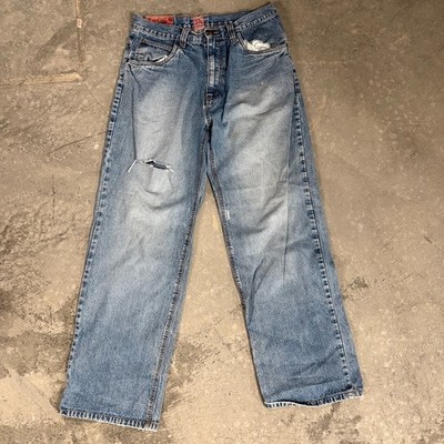 Sourpuss Distressed Baggy Jeans 32x29 Y2K Skate Denim Pants Vintage
