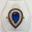Stunning .925 Vintage Sterling Silver Estate Ring Size 7.5 with Blue stone