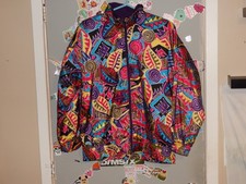 VINTAGE Women's Med Lavon by Cheerful Corp Colorful Abstract Windbreaker Jacket