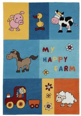 Wissenbach Kinderteppich Teppich Lifestyle Kids Happy Farm 3089 - blau 100x160