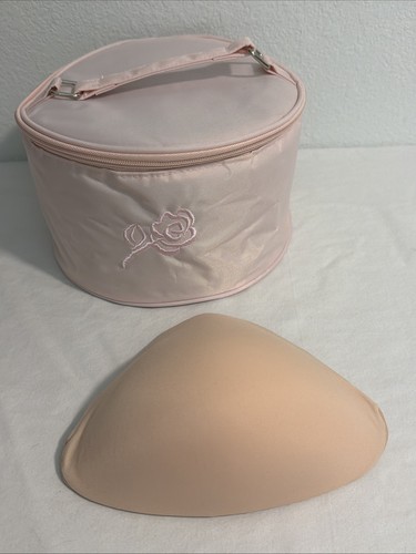 Amoena 132N Breast Leisure Form Sz 8 Slightly Weighted Beige W/ Carrying Case