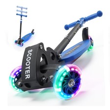 3 Wheel Scooter for Kids Ages 6-12, LED Light-Up Kick kids scooter, Blue