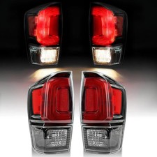 2016-23 Toyota Tacoma Tail Lights W/Bulbs Clear Lens Black Rear Lamps Left Right