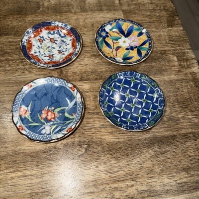 Arita Ware Furui Imari Popular MiyagiKyo Yuzen set of 4 small plates 3-3/4''