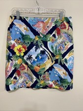 Talbots Size 8 Tropical Travel Skirt Cotton Canvas Lined