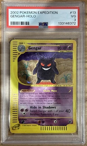 Gengar Reverse Holo Card 013/165 Expedition Base Set Pokemon PSA3 VG