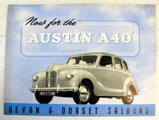 AUSTIN A40 Devon and Dorset Saloons Car Sales Brochure 1947/48 #411