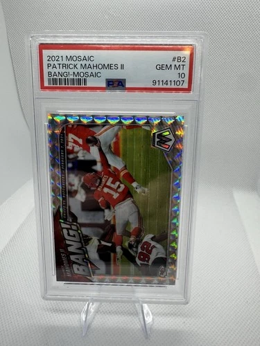 2021 PANINI MOSAIC BANG! MOSAIC #B2 PATRICK MAHOMES II PSA 10