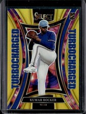 2025 Panini Select Kumar Rocker Turbo Charged Gold Prizm RC #/10 Rangers