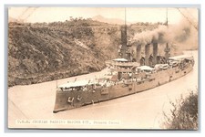 RPPC ~ USS Navy Cruiser WWI era Empire Cut Panama Canal Zone