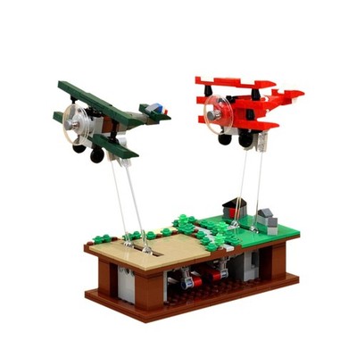 Small Kinetic Sculpture of Two Planes Model 367 Pieces Building Toys MOC Build