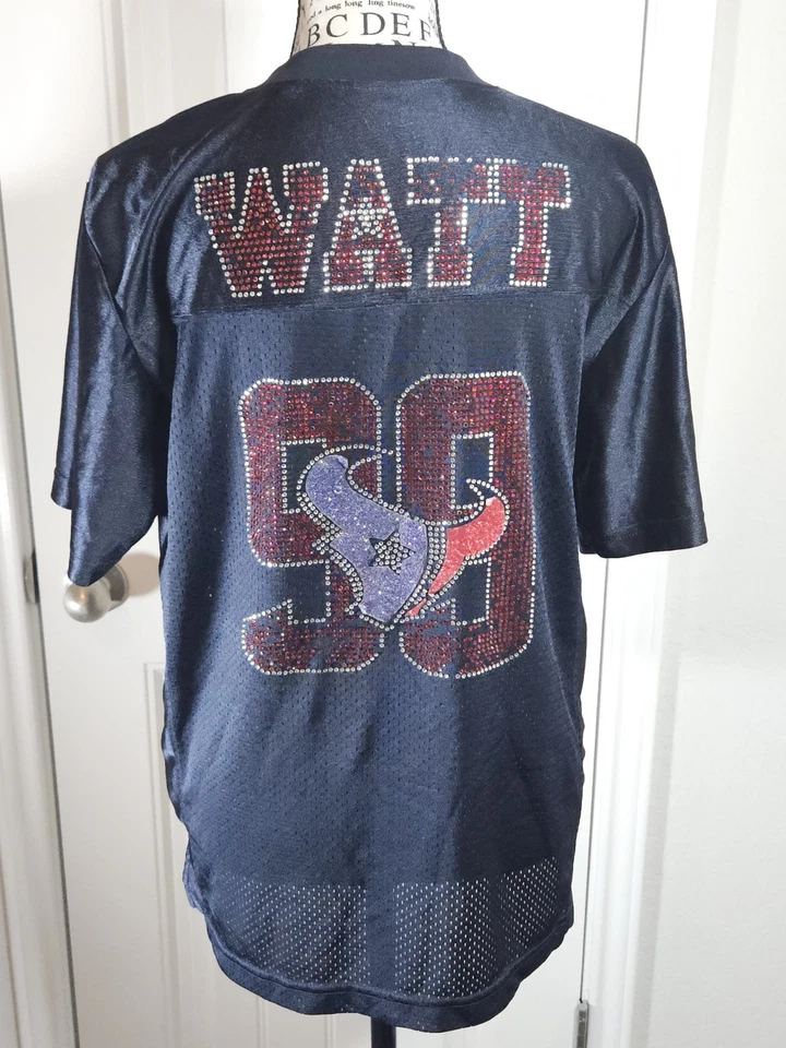 Texans JJ WATT 99 Womens Bling Jersey Large - Image 3 of 4