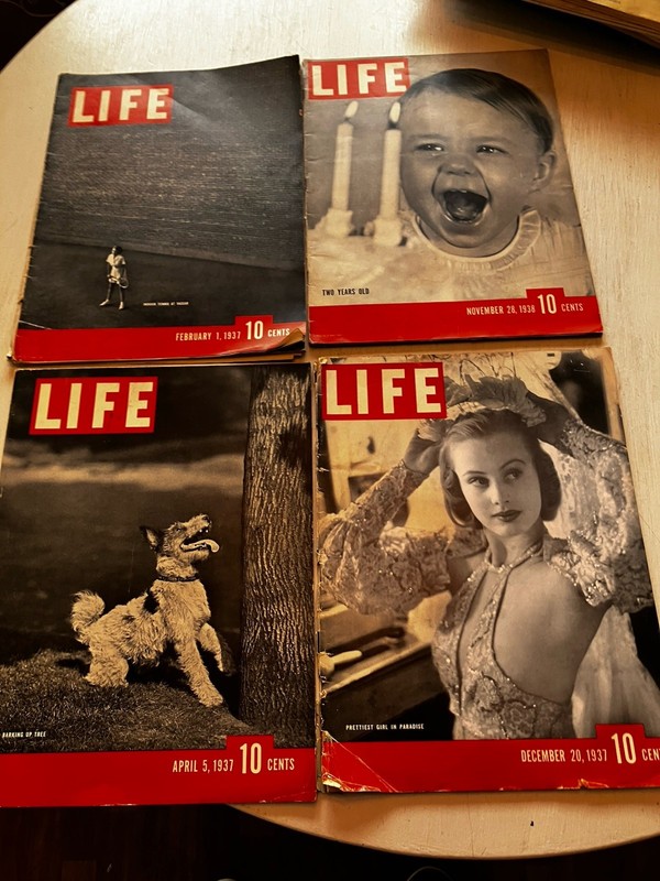 4 LIFE MAGAZINE LOT, 1937-38