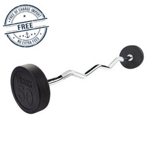 50 lb. Fixed Weight EZ Curl Barbell - Body-Solid SBZ50 Free Ship