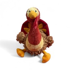 Gund Thanksgiving Turkey Plush 46320 Vintage 7" Brown Orange Fall