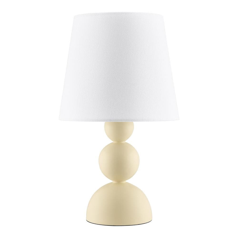 Hampton Bay Sweetoak 14 in. Yellow Resin Table Lamp with Fabric Drum Shade