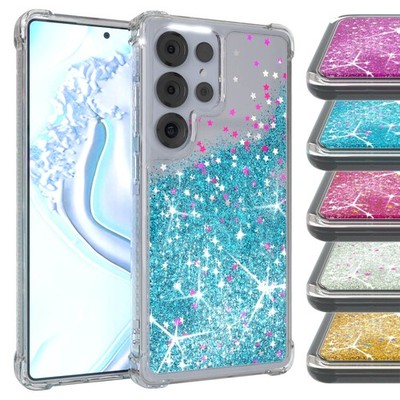 Handyhülle für Samsung Galaxy S25 Ultra Glitzer Cover Hülle Flüssig Silikon TPU