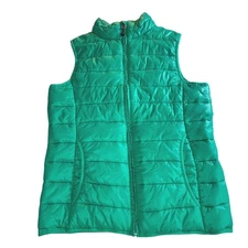 Polar Edge Womens Vest Puffer Sleeveless Jacket Small Green Lightweight