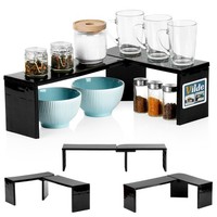 KüChenregal Eckregal Variabel Schwarz Schrankorganizer GewüRzregal Vilde 229207