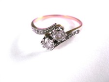 Antico Anello Oro 750 con Diamanti, 2,42 G