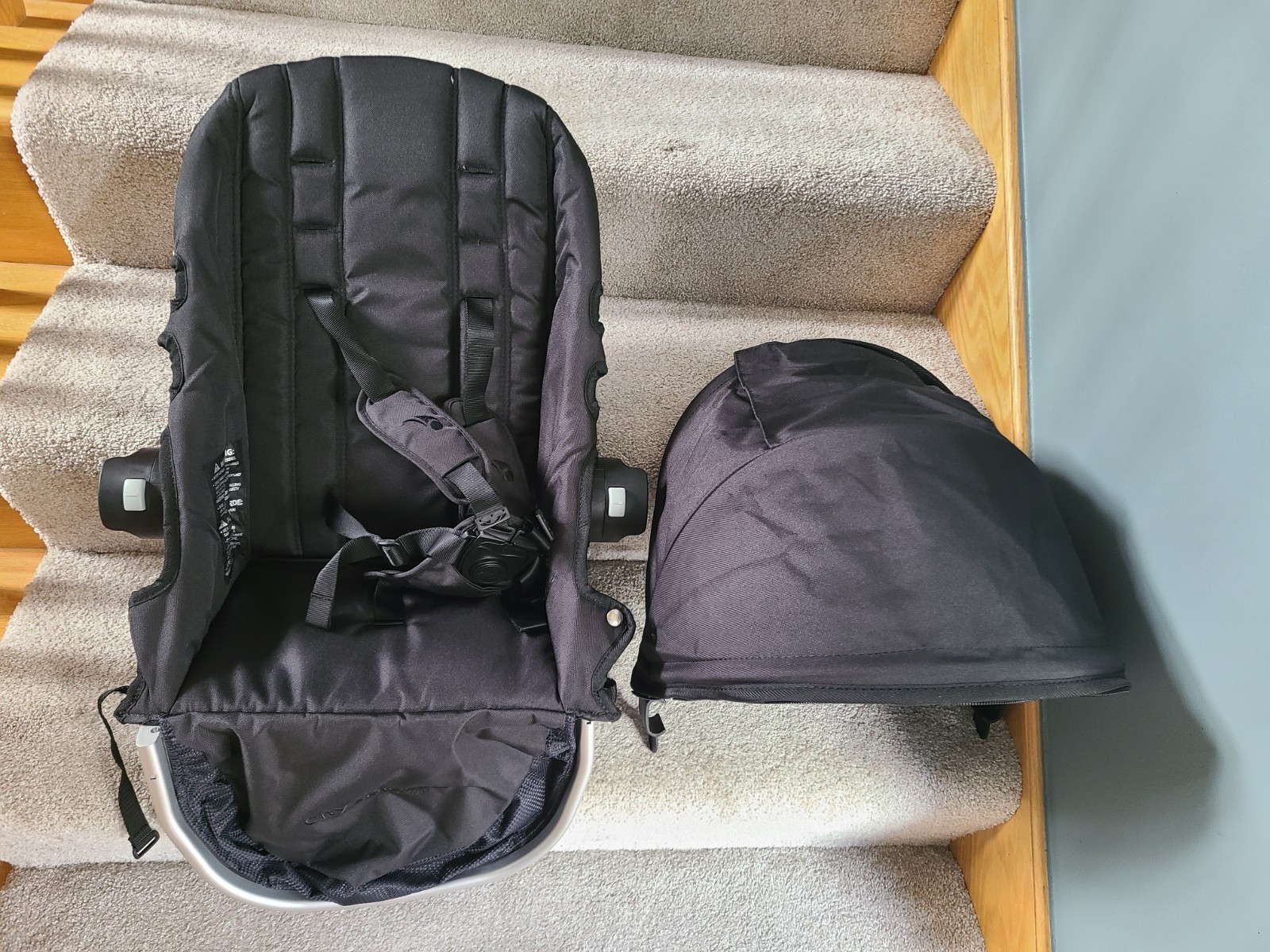 BRAND NEW! BABY JOGGER City Select COMPLETE seat Silver Frame black fabric ONYX!