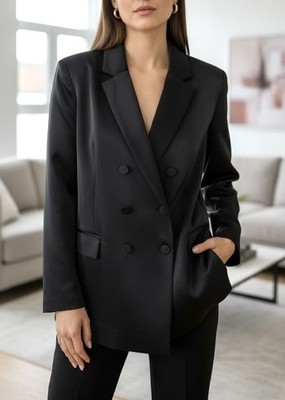 JAKE*S Blazer Jacke 44 schwarz black Jacket Top Dress Kleid Sakko Glanz