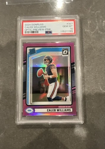 2024 Panini Donruss - Rated Rookie Caleb Williams #327 Optic Preview Pink Prizm