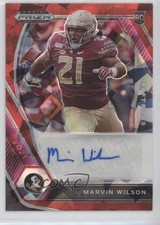 2021 Panini Prizm Draft Picks Red Ice Marvin Wilson #DPA-MWI Auto 4m3