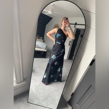 Sachin Babi Delphine One Shoulder Gown Floral Black Blue Size 0