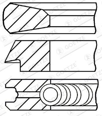 Jeu de segments de pistons GOETZE 08-119800-00 pour moteur Honda LFP101240