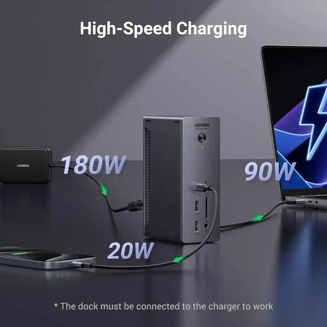 UGREEN Revodok Max 213 Thunderbolt 4 Dock, 13-in-1, Single 8K or Dual 4K@60Hz Di - Image 3 of 4