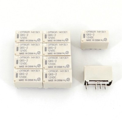 10Pcs OMRON G6S-2 DC12V 8-Pin DPDT PCB Mount Mini Signal Relay FREE SHIPPING