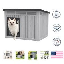 Weatherproof Indoor-Outdoor Dog House for Medium Dogs - Art Deco Style, 32.1  