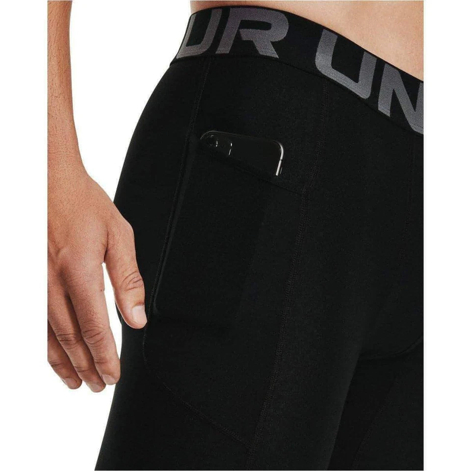 Under Armour HeatGear Mens Compression Shorts Black Gym Base Layer Short Tights - Image 3 of 4