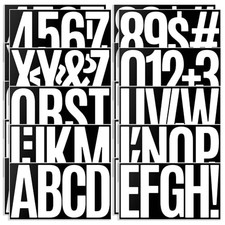 20 Sheets Large Letter Stickers - Vinyl Self Adhesive Alphabet 6 Inch White