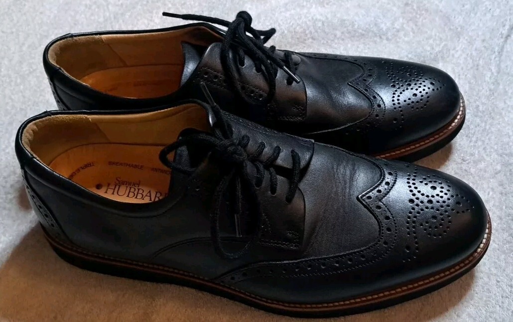 SAOLA Scarpe Oxford eleganti Samuel Hubbard da uomo in pelle a coda di rondine nere taglia 11 5 M VIBRAM