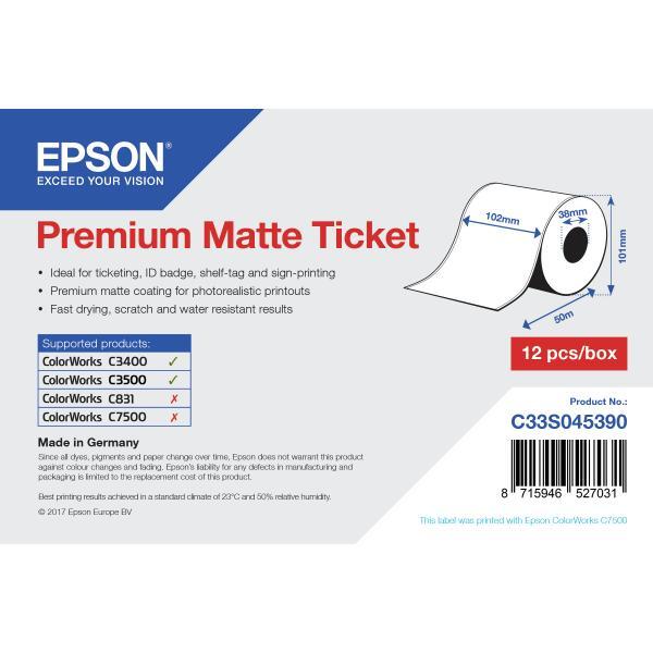 Epson - Bs Label Consumables U4 MATTE TICKET - ROLL 102MM X 50M FOR TM-C3400