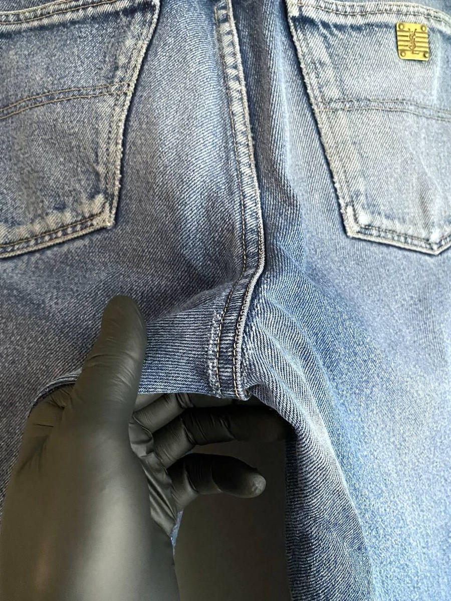 Yves Saint Laurent Vintage Men's Blue Jeans, Made in Hong Yves Saint Laurent Vintage Men's Blue Jeans, Made in Hong