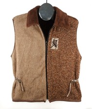 ~k.d. Spring~ Boucle' & Fleece Zip Vest, Browns-tan-etc., Size Large