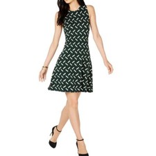 MICHAEL KORS Women's Petites Chevron Printed Sleeveless Sweater Dress P/S TEDO