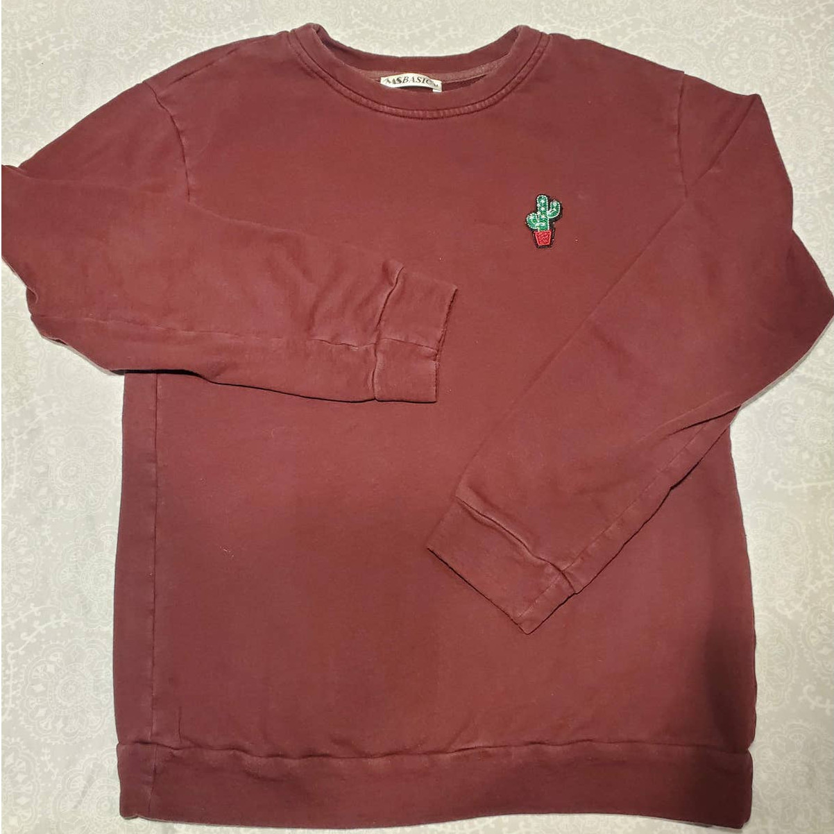 MS Basic Pullover Sweater with Cactus Patch Medium - image 1