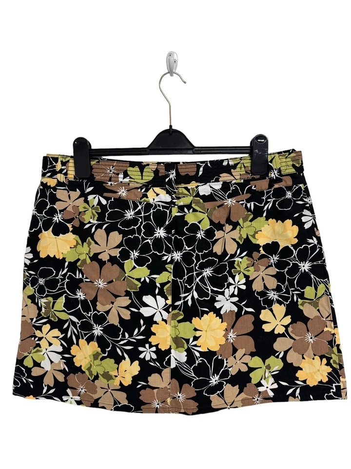 Vestido corto blanco ciervo para mujer negro y multicolor floral con cinturón talla 14 Foto 4 de 4