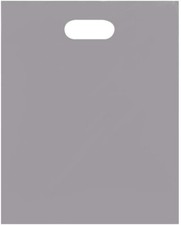 Plastic Bags 1000 Gray Low Density Retail Merchandise Diecut Handles 9" x 12"