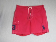 Vintage Polo Ralph Lauren Swim Trunks XL Red with Poly and 3 Inside Pocket
