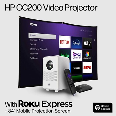 Experience high-definition with the HP CC200 FHD LCD LED Projector Roku bundle