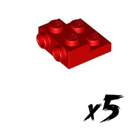 5X Lego 4304 • 2X2 Platte • Plate Modified • Rot • Red