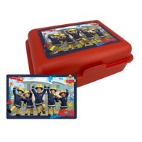 Feuerwehrmann Sam - Brotdose Lunchbox Butterbrotdose Mit Trennwand Rot