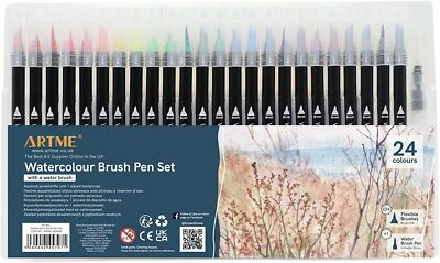 ARTME Watercolour Brush Pens 24 Colours + 1 Water Brush